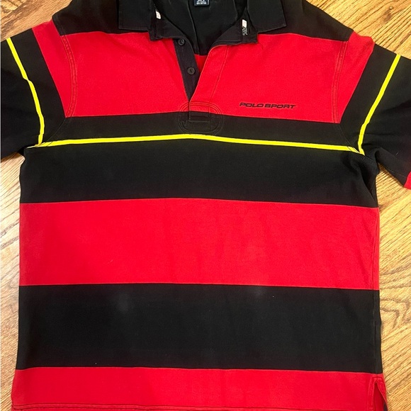 Polo Sport by Ralph Lauren Red and Black Striped‎ Shirt - Picture 8 of 12